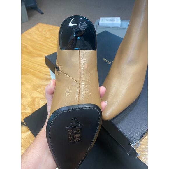 Rag & Bone New York Ankle Boots $595 8.5 Beige Leather Square Toe Bootie S23 - Picture 7 of 9